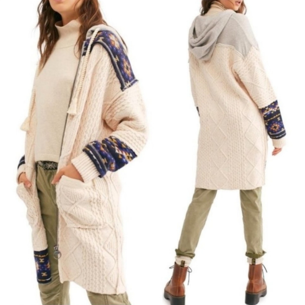 Free People Sweater Coat Capture The Moment Heavy Weight Chunky Knit Sm & Md NWT - Picture 1 of 15